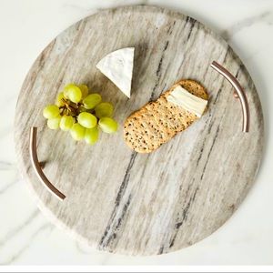 West Elm Marble & Copper Handled Cheese Board